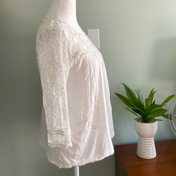 Anthropologie Meadow Rue Lace Detail Tee Size Small - Picture 3 of 6